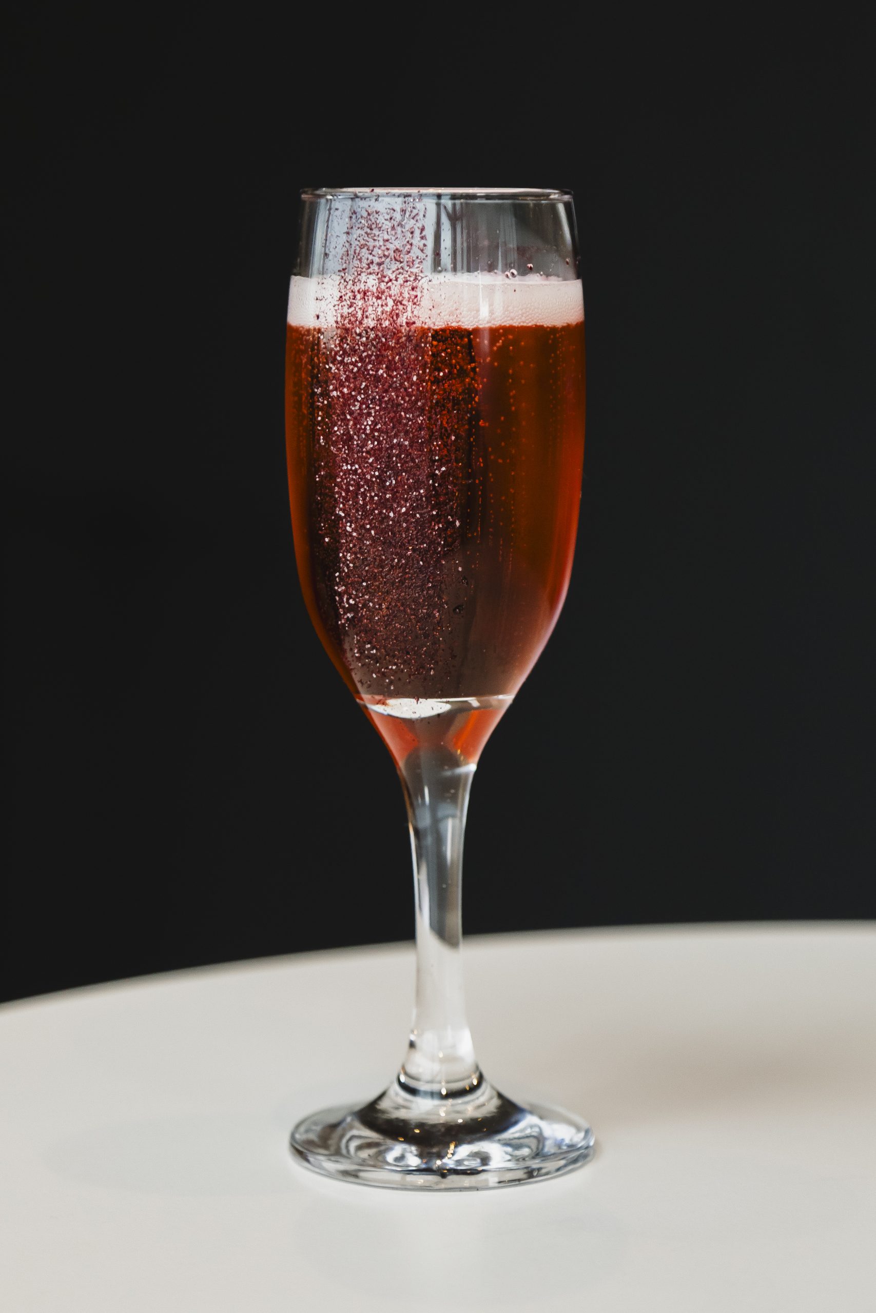 Hearth_BlackfoxDinner_002_BlackFoxRoyale Black Fox Royale: A beautiful cocktail made with Haskap Gin by the team at Hearth Restaurant.